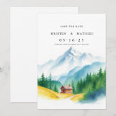 Elegante berg save the date (Voorkant / Achterkant)