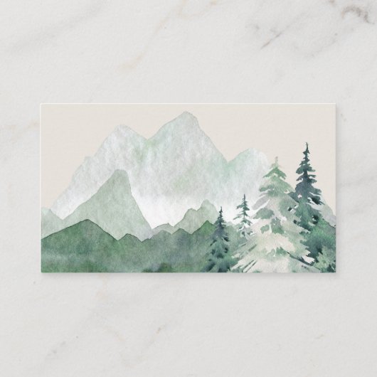 Elegante bergen QR-code bijlage kaart (Achterkant)