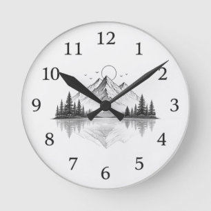 Elegante bergnatuur horloge ronde klok