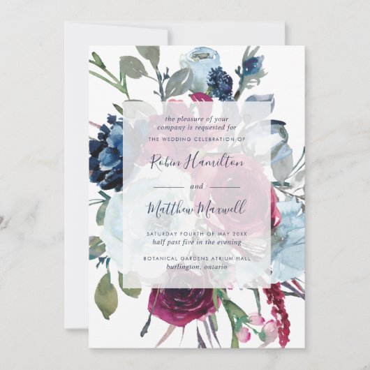 Elegante bes en blauw bloemschilderwerk voor een t kaart (Voorkant)