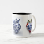 Elegante bes tweekleurige koffiemok (Voorkant rechts)