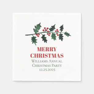 Elegante Bessen Kerst Botanisch Eenvoudig Servet