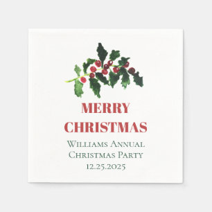 Elegante Bessen Kerst Botanisch Eenvoudig Servet