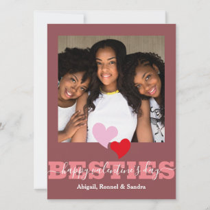 Elegante Best Friends galentine's day Bestie foto Feestdagenkaart