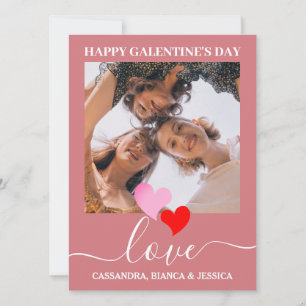 Elegante Best Friends galentine's day Bestie foto Feestdagenkaart