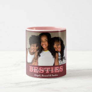 Elegante Best Friends galentine's day Bestie foto Tweekleurige Koffiemok