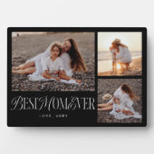 Elegante beste mam ooit zwart collage fotoplaat (voorkant)
