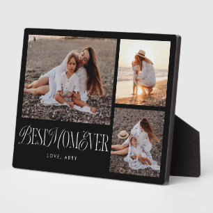 Elegante beste mam ooit zwart collage fotoplaat