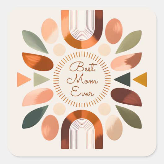 Elegante Beste Moeder Ooit Boho Sticker (Voorkant)
