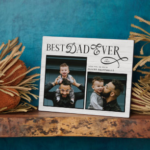 Elegante Beste Papa Ooit Vaderdag Foto Fotoplaat