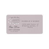 Elegante bestemming Floral Bewaar de datum Etiket (Voorkant)