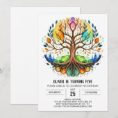 Elegante betoverde boom van het leven verjaardag kaart (Voorkant / Achterkant)
