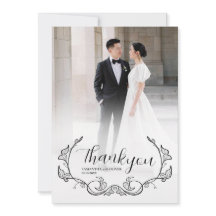 Elegante Betoverende Eenvoudige Foto Bedankkaart