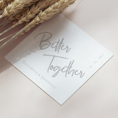 Elegante "Better Together" Zilveren Script bruilof Servet