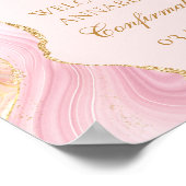 Elegante bevestiging Cross Pink Gold Agaat Party Poster (Hoek)