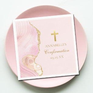 Elegante bevestiging Cross Pink Gold Custom Party Servet