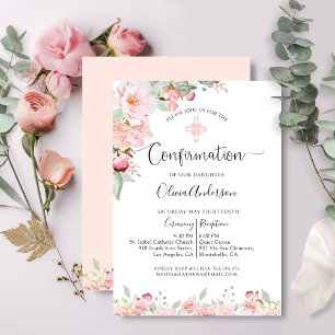 Elegante bevestiging Munt en Perzik Bloemen Kaart