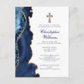 Elegante bevestiging Navy Blue Gold uitnodiging (Voorkant)