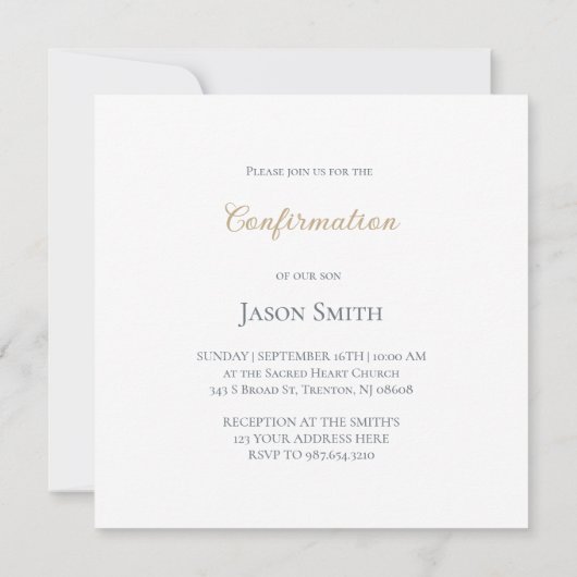 elegante bevestigingsuitnodiging kaart (Achterkant)