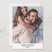 Elegante Bewaar de Datum QR Code Foto Bruiloft Save The Date (Voorkant)