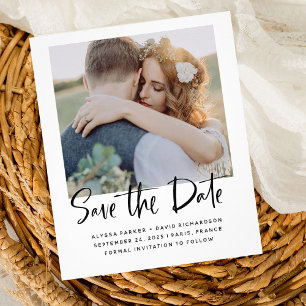 Elegante Bewaar de Datum Typografie Foto Budget Flyer