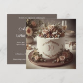 ELEGANTE BEWERKBARE BRUILOFT JUBILEUM CAKE KAART (Voorkant / Achterkant)