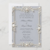 Elegante bewerkbare pastelblauwe diamanten en pare kaart (Voorkant)