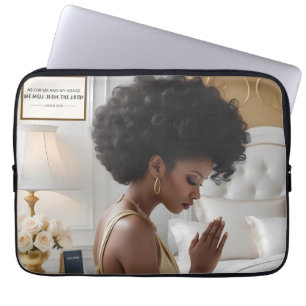 Elegante biddende moeder laptophoes laptop sleeve