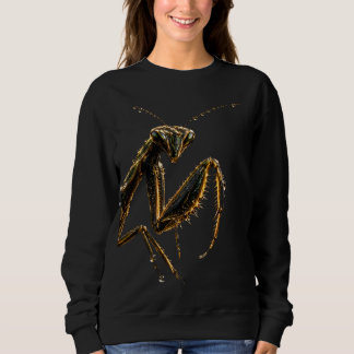 Elegante bidsprinkhaan zwart en goud sweatshirt