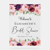 Élégante Bienvenue de Fête de Mariage Florale Aqua (Recto)