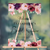 Élégante Bienvenue de Fête de Mariage Florale Aqua (Neutre)