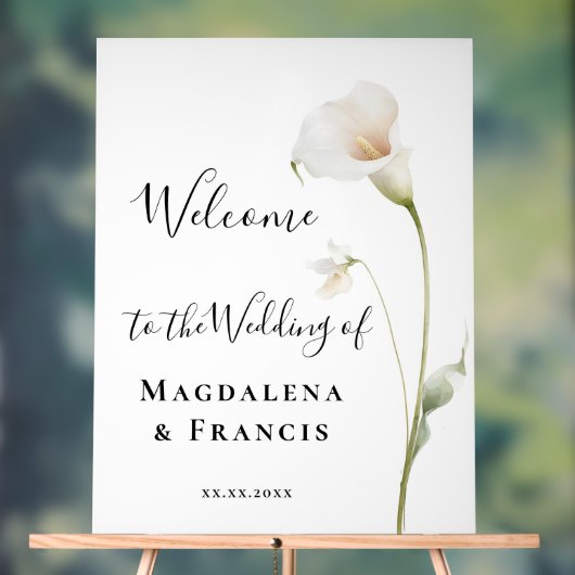 élégante bienvenue de mariage lys calla (Neutre)
