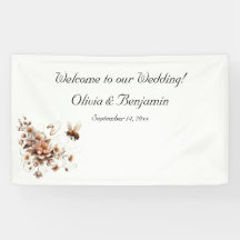 Elegante bij & Bloemen Trouwbanner
