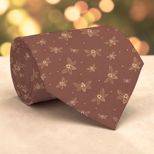 Elegante Bij-Patroon Op Maat Gemaakte Herenstropda Stropdas