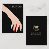 Elégante bijouterie Bracelet noir Carte d'affichag (Devant / Derrière)