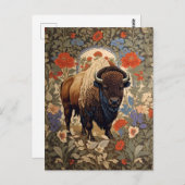 Elegante Bison William Morris Geïnspireerd Briefkaart (Voorkant / Achterkant)