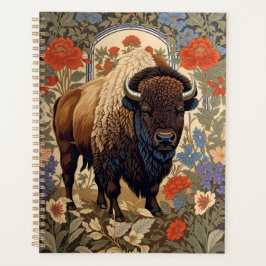 Elegante Bison William Morris Geïnspireerd Planner