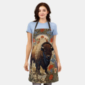 Elegante Bison William Morris Geïnspireerd Schort (Gedragen)