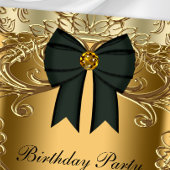 Elégante Black and Gold Anniversaire Invitations