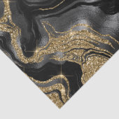 Elegante Black and Gold Glitter Agaat Verjaardag Tissuepapier (Detail)