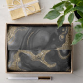 Elegante Black and Gold Glitter Agaat Verjaardag Tissuepapier (Geschenk)