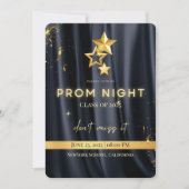 Élégante Black and Gold Prom Night Invitation 2025 (Devant)