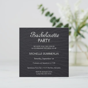 Élégante Black Bachelorette Party Invitation
