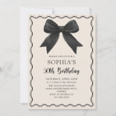 Élégante Black Bow 50e anniversaire Invitation de  (Devant)