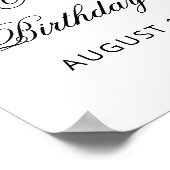 Elegante Black Bow Coquette Verjaardag Welkom Poster (Hoek)