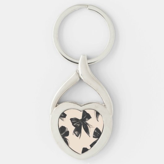 Elegante Black Bow Pattern iPhone Case Sleutelhanger (Voorkant)