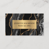 Elegante Black en Gold Agaat Luxe Visitekaartje (Voorkant)