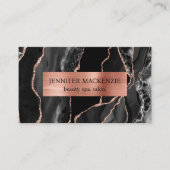 Elegante Black en Roos Gold Agaat Luxury Visitekaartje (Voorkant)