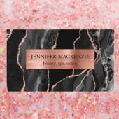 Elegante Black en Roos Gold Agaat Luxury Visitekaartje