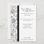 Elégante Black Floral Wedding Invitations (Devant)